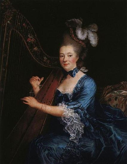 Francois-Hubert Drouais Portrait of Genevieve Rinteau de Verrieres oil painting image
